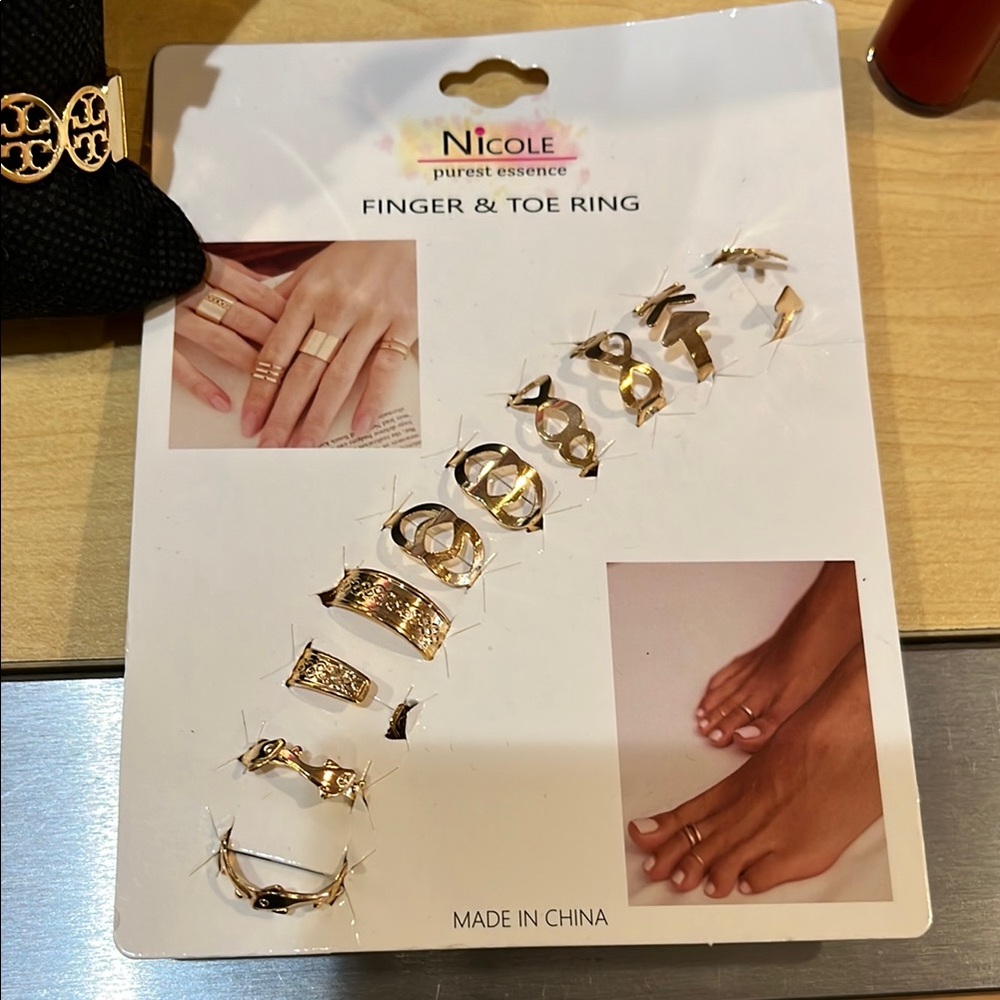 Nicole Gold‎ Finger & Toe Ring Set